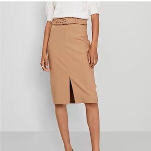 NWT Anne Taylor High-Waist Belted Pencil Skirt with Front Slit- SIZE 6